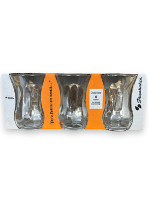 Turkish Tea Glass Cups- Optik - 6pc