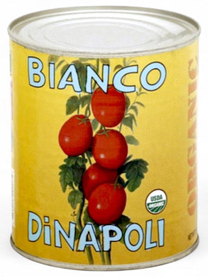 Whole peeled Tomatoes and Basil - Bianco Dinapoli - 102 oz