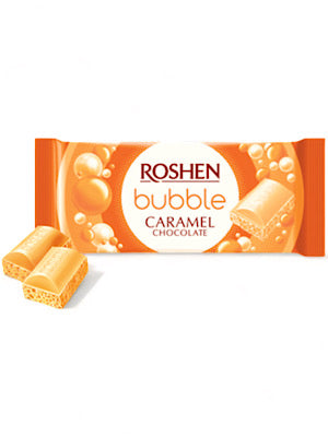 Chocolate Bar Aerated White with Caramel - Roshen - 80g