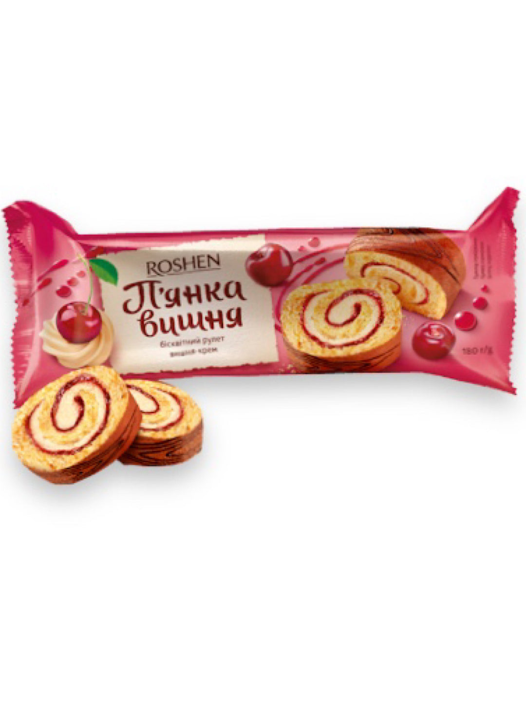 Swiss Roll Cherry Pianaya - Roshen - 180g