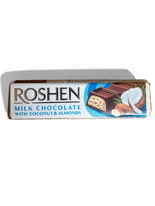 Chocolate  Coconut and Almonds filling Baton - Roshen - 40g