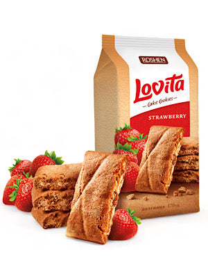 Strawberry Lovita Cakes Cookies - Roshen - 168g