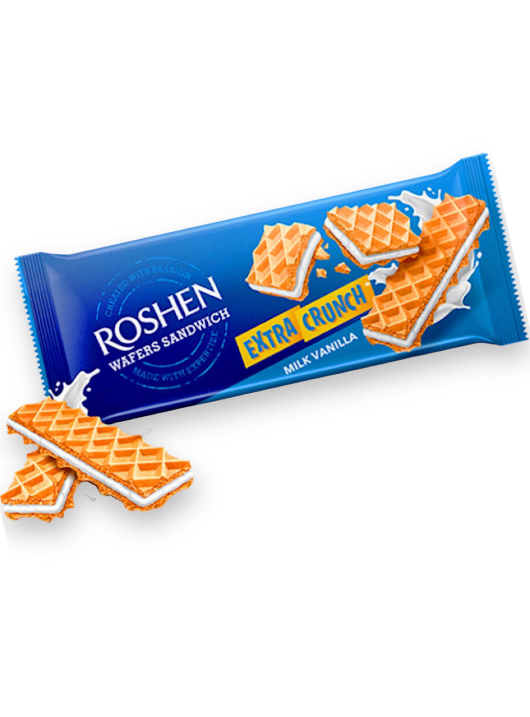 Milk Vanilla Crunch Wafers - Roshen - 142g