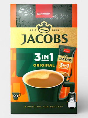 3 in 1 Original Instant Coffee - Jacobs - 20 Pouches 12.6g