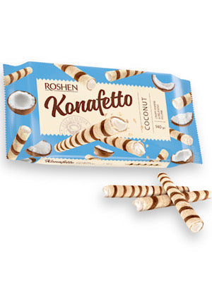 Coconut Wafer Rolls Konefetto - Roshen - 140g