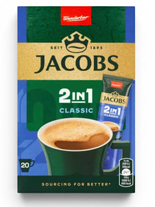 2 in 1 Original Instant Coffee - Jacobs - 20 Pouches 12.6g