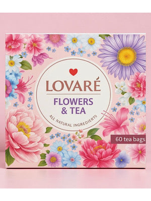 Flowers and Tea Gift Set - Lovare - 60 tea bags