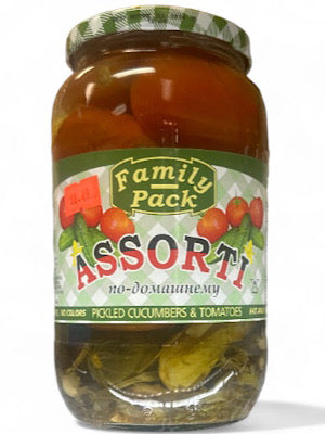 Pickled Cucumbers and Tomatoes- Family Pack - 32 fl oz