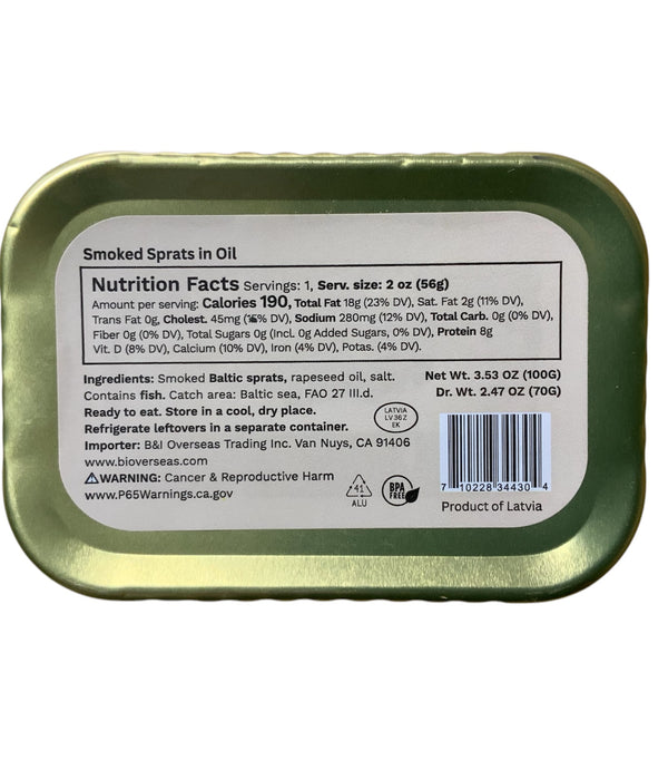 Smoked Baltic Sparta in oil -100gr