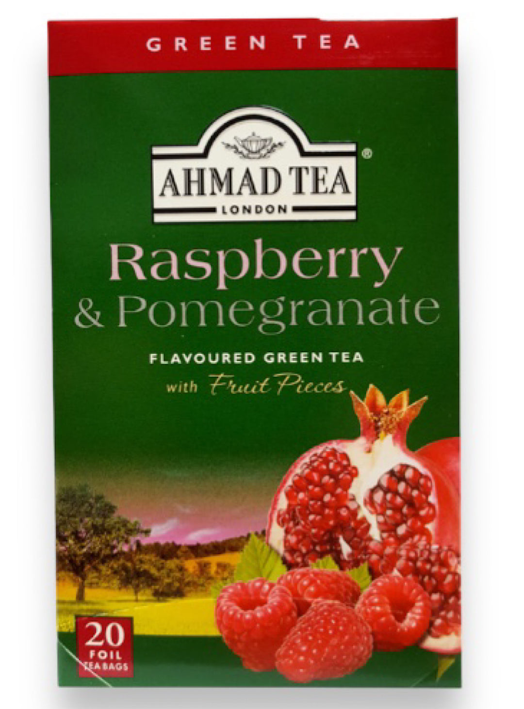 Raspberry and Pomegranate Grean Tea - Ahmad Tea - 20 Tea Bags