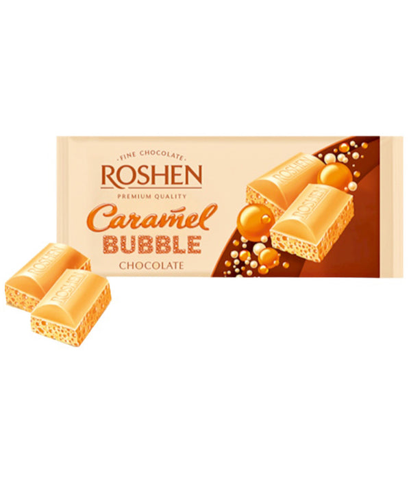Chocolate Bar Aerated White with Caramel - Roshen - 80g