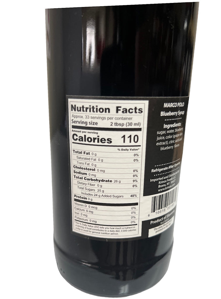 Blueberry Syrup - Marco Polo - 1L (33.8oz)