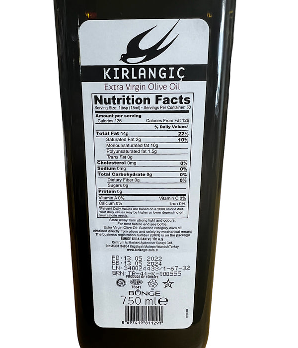 Extra Virgin Olive Oil - Kirlangic - 750ml 25.4 oz