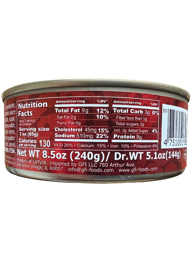 Baltic Sprats In Tomato Sauce - Old Riga- 240g