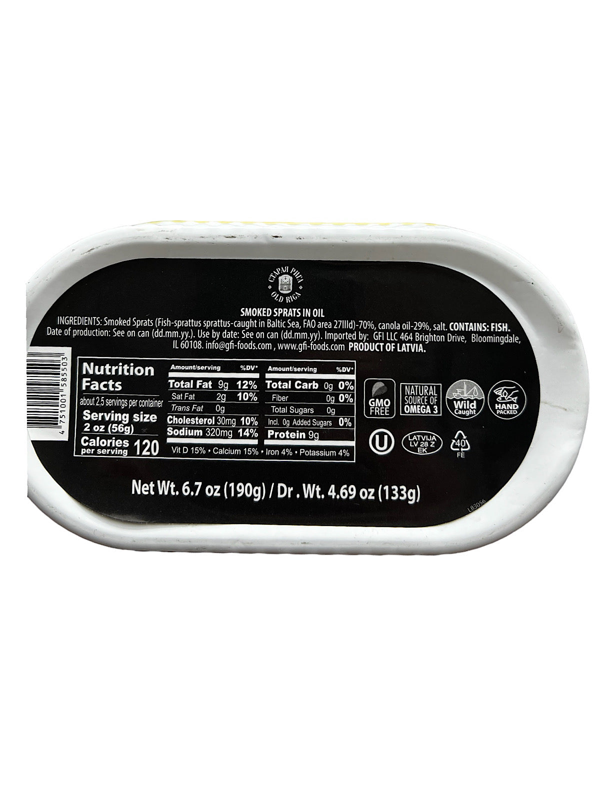 Smoked Sprats In Oil - Sprotes Elia - 133g